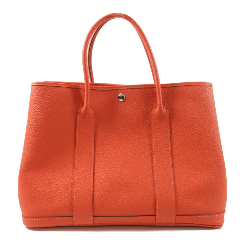 HERMES Negonda皮革Garden Party PM銀扣手挽袋Rouge Pivoine-1