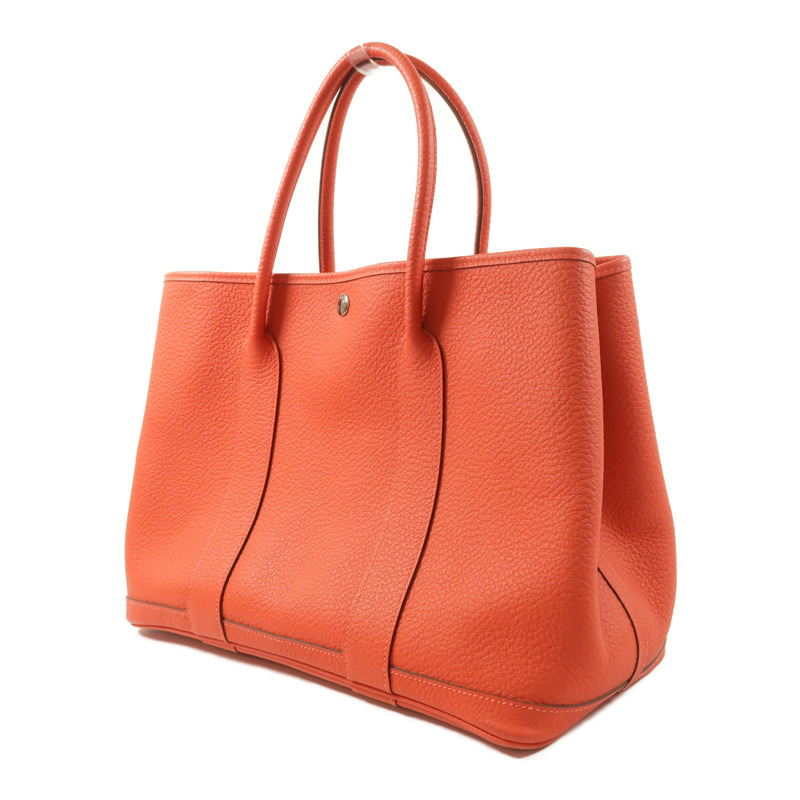 HERMES Negonda皮革Garden Party PM銀扣手挽袋Rouge Pivoine-2
