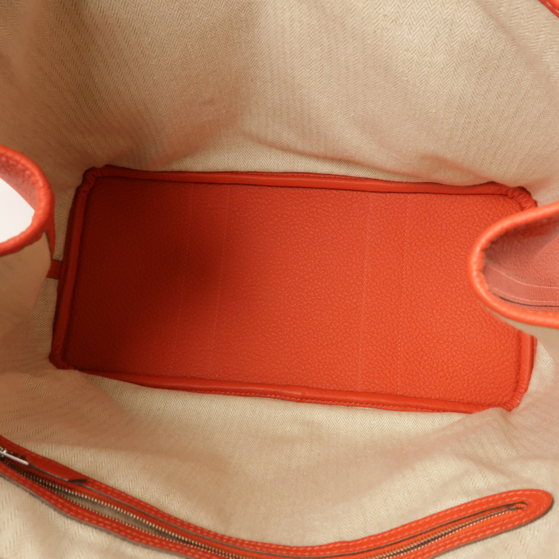 HERMES Negonda皮革Garden Party PM銀扣手挽袋Rouge Pivoine-4