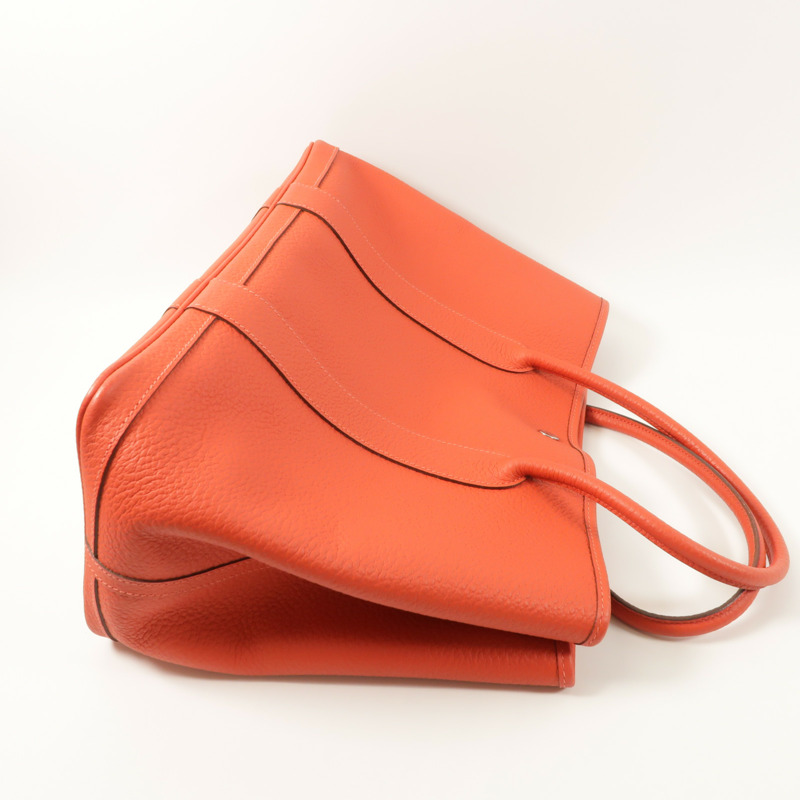 HERMES Negonda皮革Garden Party PM銀扣手挽袋Rouge Pivoine-7