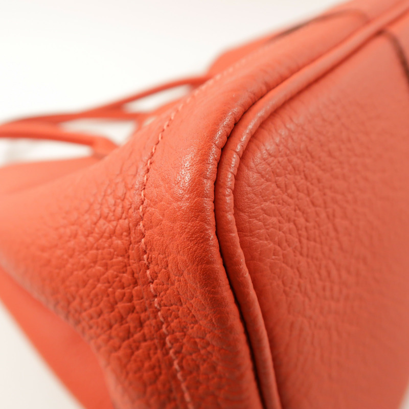 HERMES Negonda皮革Garden Party PM銀扣手挽袋Rouge Pivoine-12