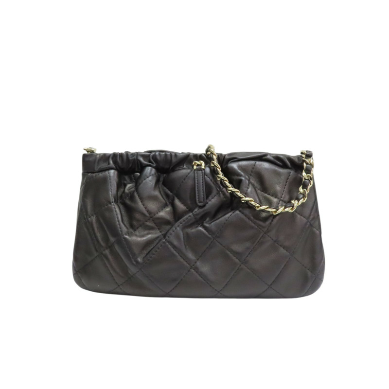 黑色 羊皮 鍊帶 肩背包【CHANEL 香奈兒】 AS3037-1