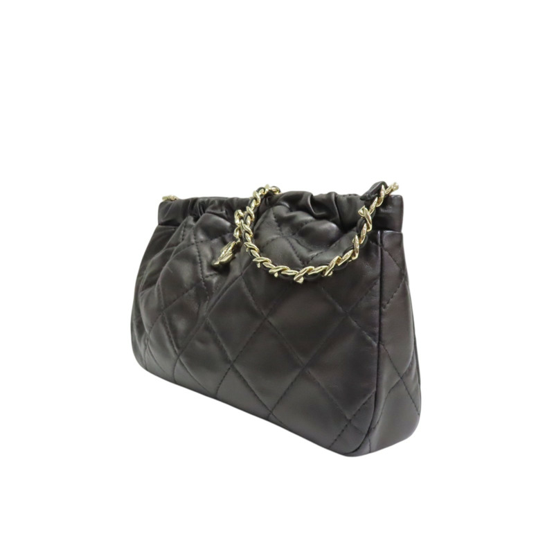 黑色 羊皮 鍊帶 肩背包【CHANEL 香奈兒】 AS3037-2