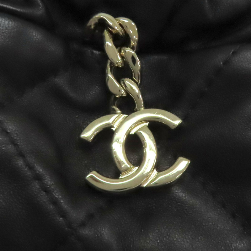 黑色 羊皮 鍊帶 肩背包【CHANEL 香奈兒】 AS3037-5