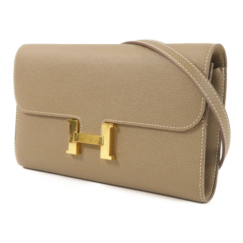 HERMES Epsom皮革Constance To Go金扣肩背袋Etoupe-2