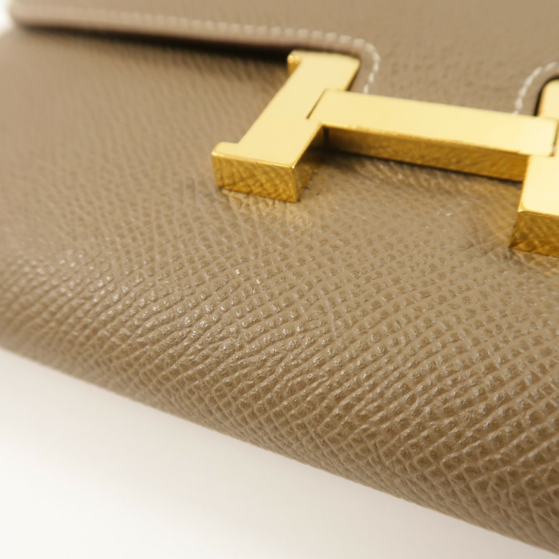 HERMES Epsom皮革Constance To Go金扣肩背袋Etoupe-19