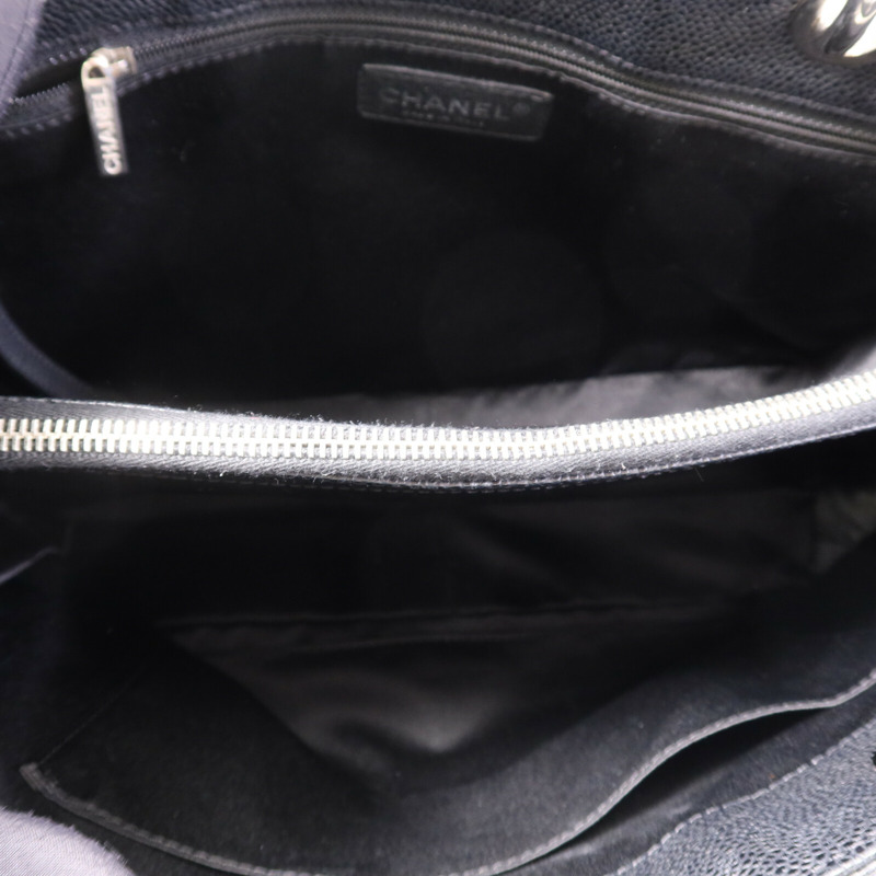 CHANEL 牛皮皮革GST Grand Shopping Tote Bag銀扣鏈帶肩背袋-4