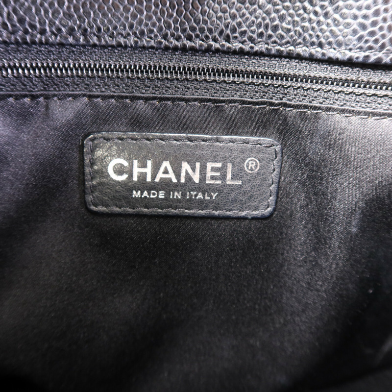 CHANEL 牛皮皮革GST Grand Shopping Tote Bag銀扣鏈帶肩背袋-5