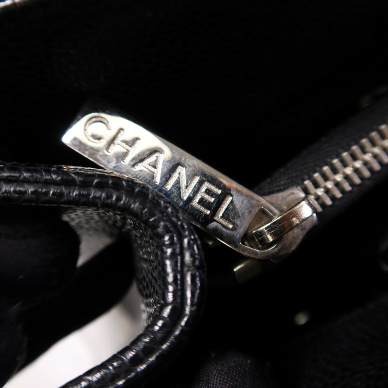 CHANEL 牛皮皮革GST Grand Shopping Tote Bag銀扣鏈帶肩背袋-6