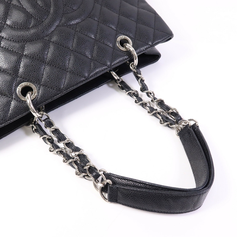 CHANEL 牛皮皮革GST Grand Shopping Tote Bag銀扣鏈帶肩背袋-8