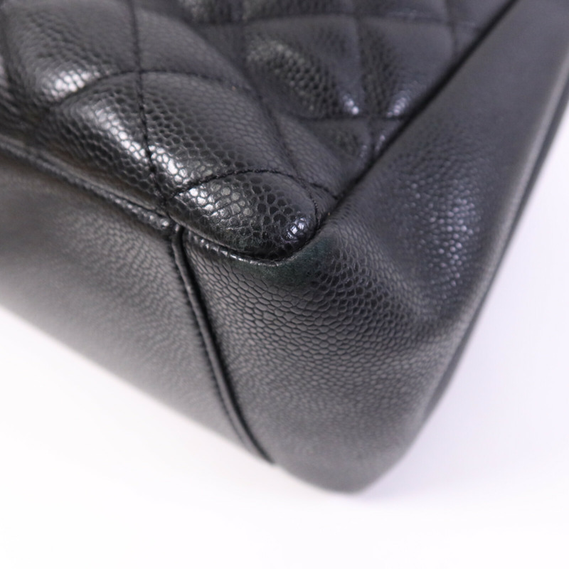 CHANEL 牛皮皮革GST Grand Shopping Tote Bag銀扣鏈帶肩背袋-9