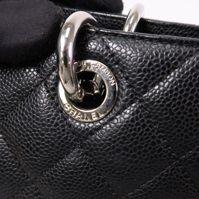 CHANEL 牛皮皮革GST Grand Shopping Tote Bag銀扣鏈帶肩背袋-13