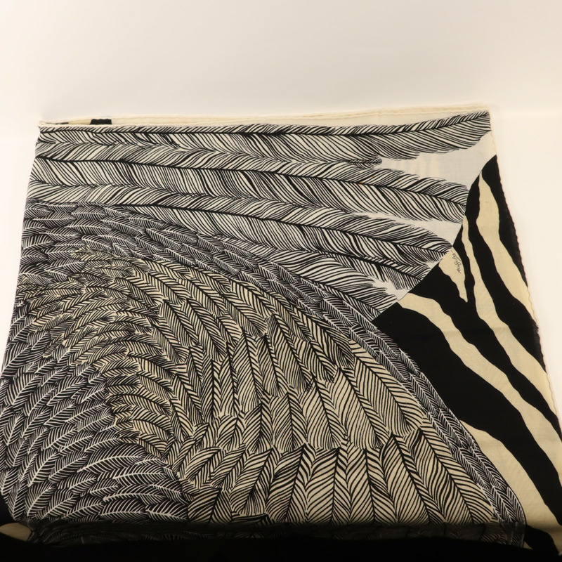 HERMES 羊絨/絲質Scarf 140x140絲巾-4