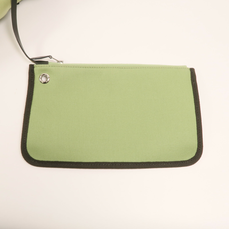 HERMES 帆布Herbag PM銀扣手挽肩背兩用袋Vert Criquet-8