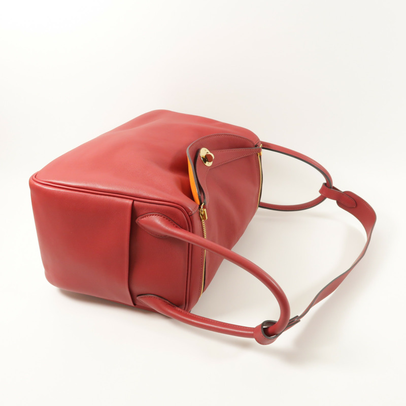 HERMES 皮革Lindy 30手挽肩背兩用袋Rouge Grenat-7