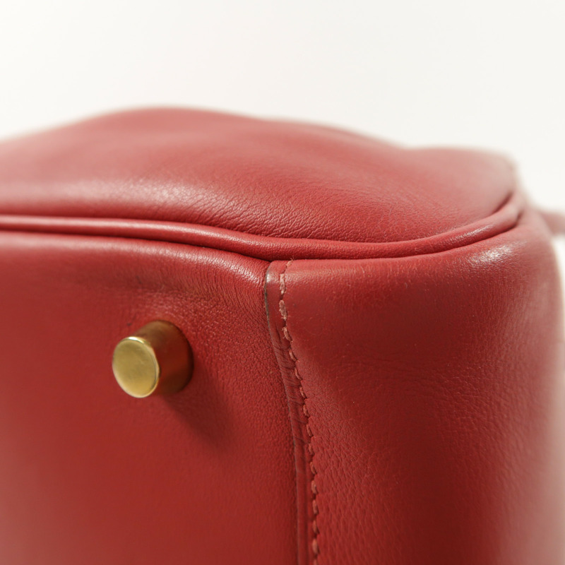 HERMES 皮革Lindy 30手挽肩背兩用袋Rouge Grenat-9