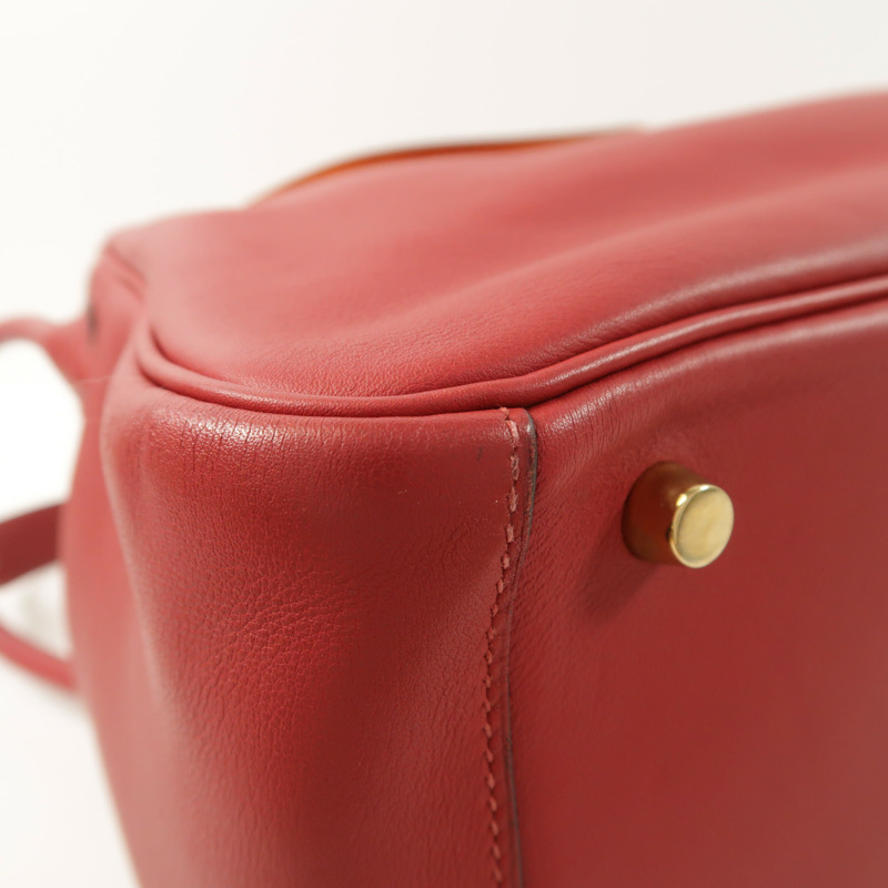 HERMES 皮革Lindy 30手挽肩背兩用袋Rouge Grenat-10