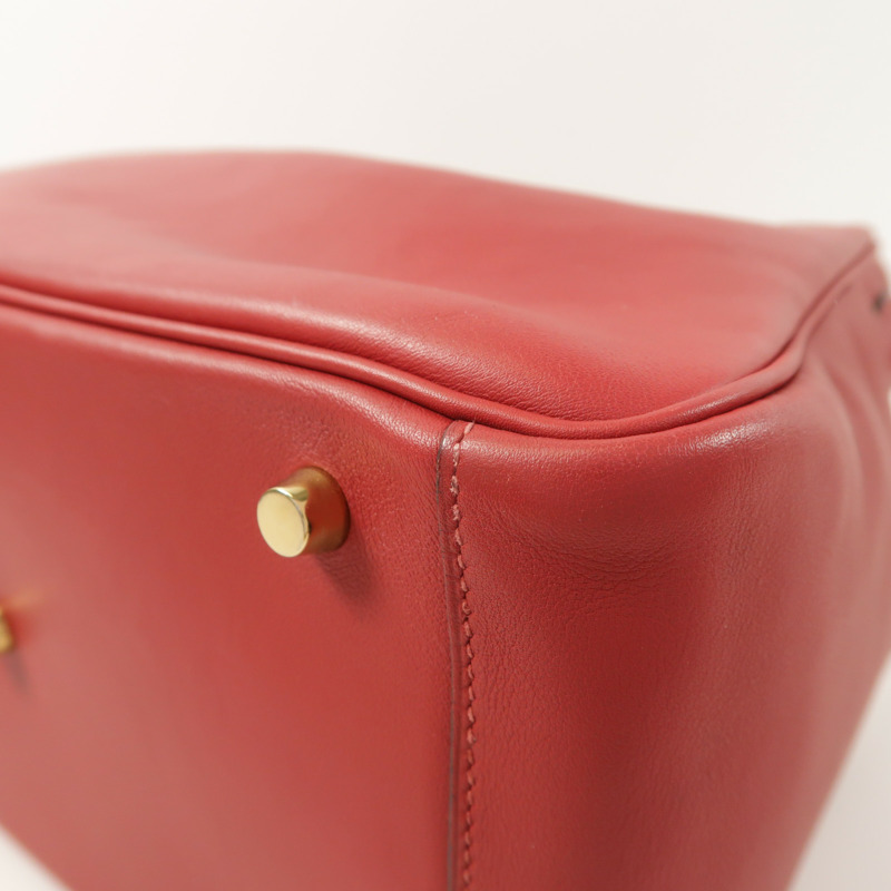 HERMES 皮革Lindy 30手挽肩背兩用袋Rouge Grenat-11