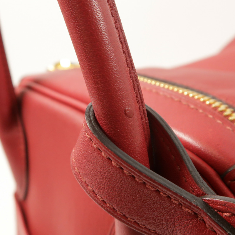 HERMES 皮革Lindy 30手挽肩背兩用袋Rouge Grenat-15