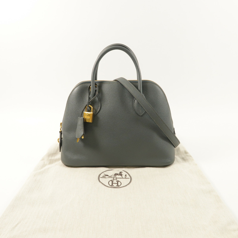 HERMES Epsom皮革Bolide 1923金扣手挽肩背兩用袋Bleu Orage-8