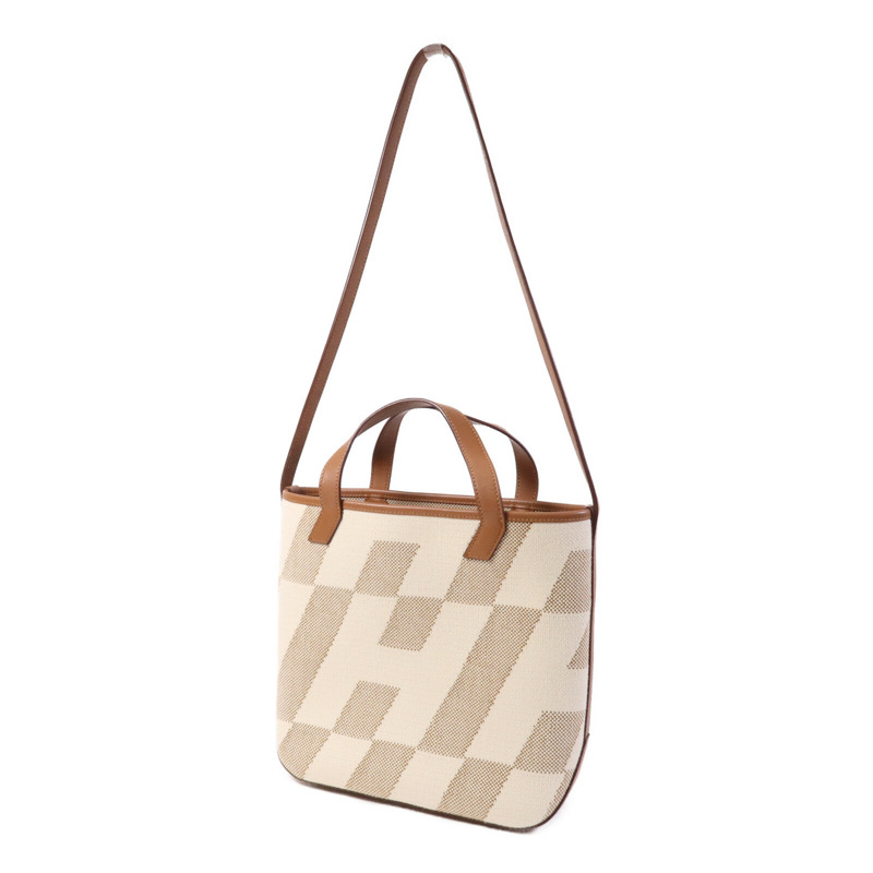 HERMES 帆布Cabas H En Biais 27手挽肩背兩用袋Gold-2
