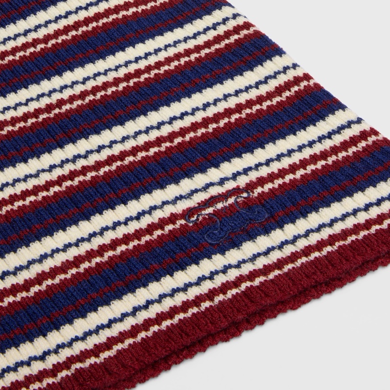 Celine 女士 條紋羅紋羊毛高領毛衣XS S M-2