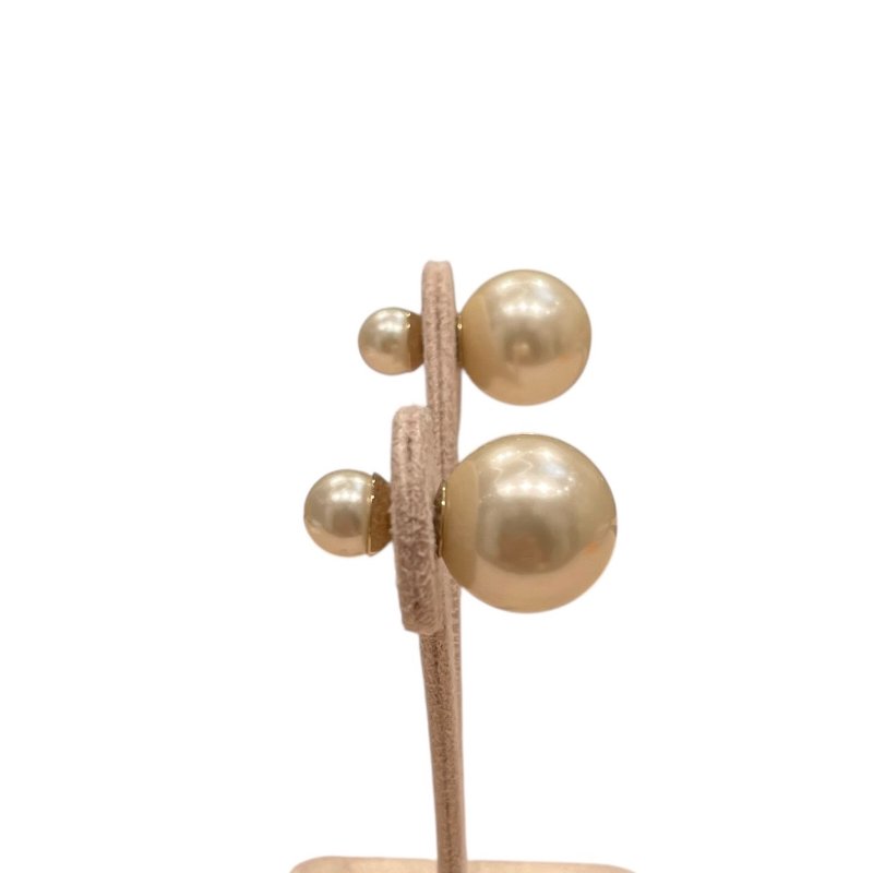 DIOR 迪奧 珍珠造型合金耳環 耳針款 白色-2