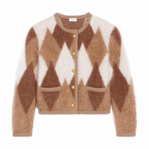 Celine 女士 拉絨馬海毛獵裝開衫XS S M碼