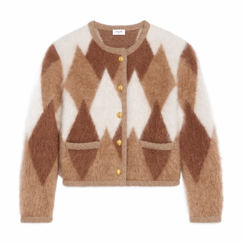 Celine 女士 拉絨馬海毛獵裝開衫XS S M碼-0