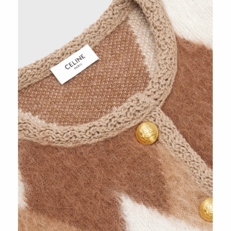Celine 女士 拉絨馬海毛獵裝開衫XS S M碼-4