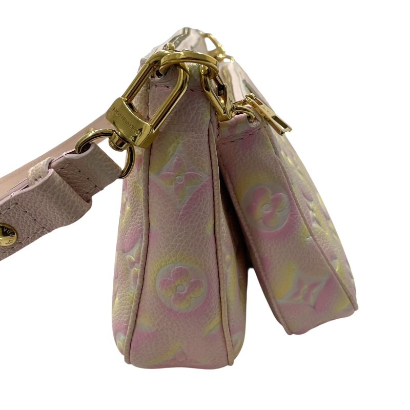 LOUIS VUITTON 路易威登 M46093 MULTI POCHETTE ACCESSOIRES 二合一麻將包 皮革 粉色 金釦-3