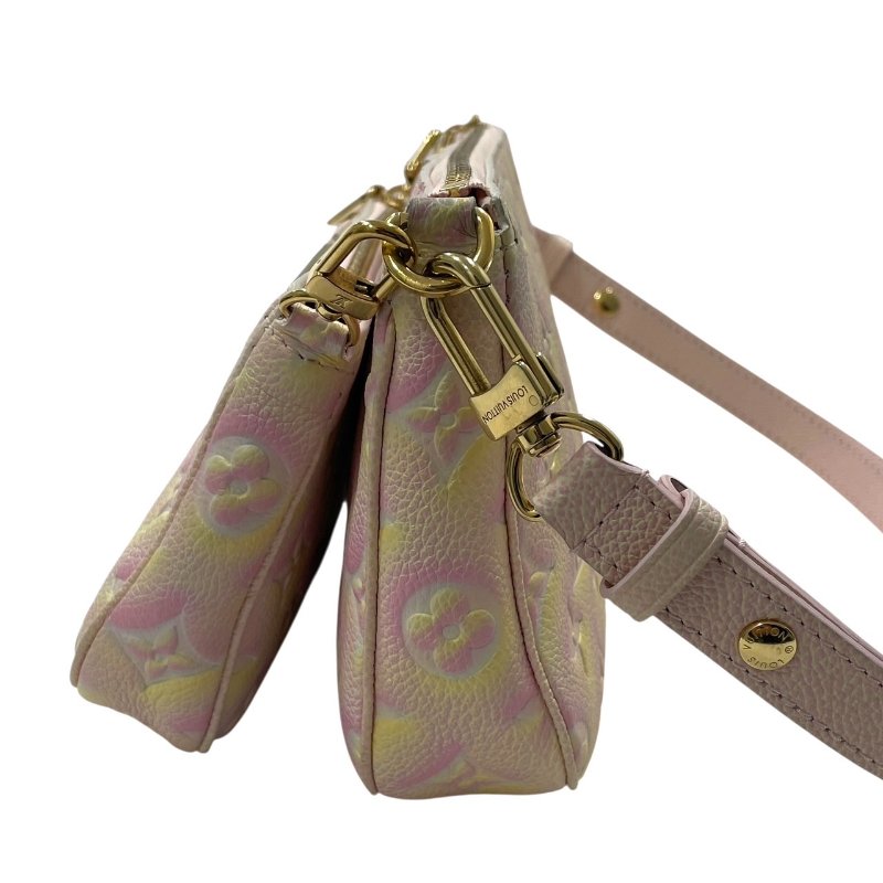 LOUIS VUITTON 路易威登 M46093 MULTI POCHETTE ACCESSOIRES 二合一麻將包 皮革 粉色 金釦-4