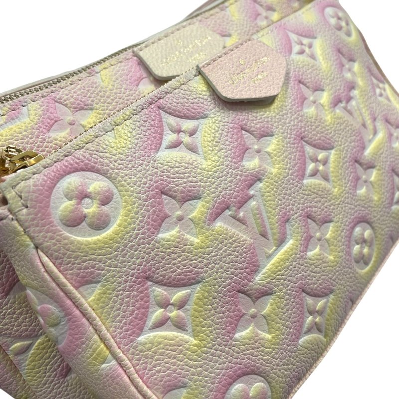 LOUIS VUITTON 路易威登 M46093 MULTI POCHETTE ACCESSOIRES 二合一麻將包 皮革 粉色 金釦-10