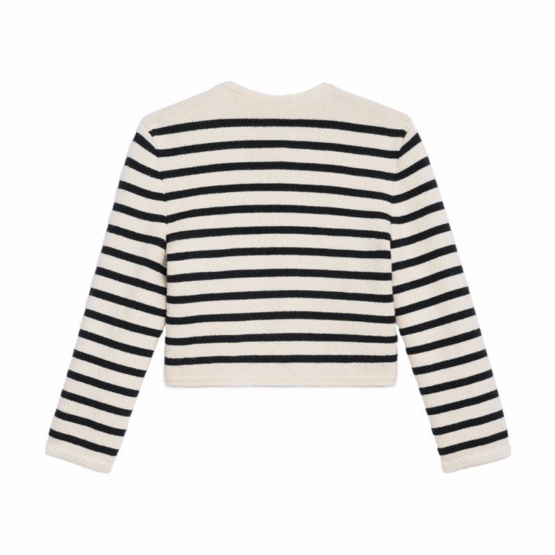 Celine 女士 羊毛條紋針織開衫XS S M-2