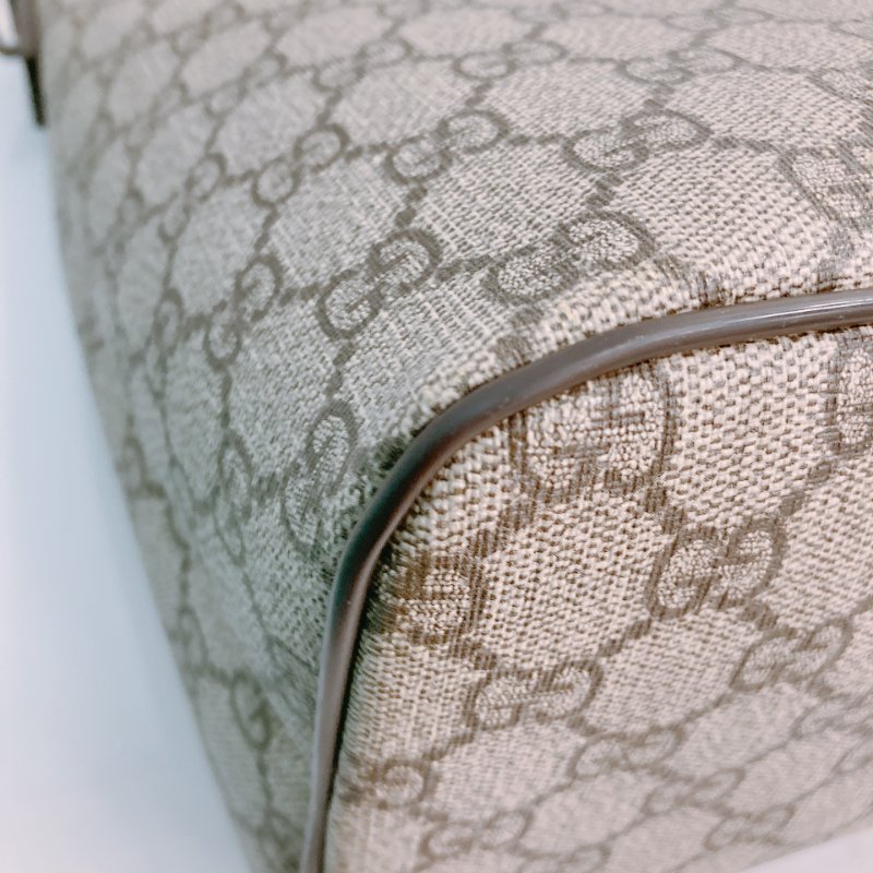 MS0573 Gucci 古馳 兩用 多用途 托特包 大手提包 經典老花紋 帆布 棕色 銀扣 2 Way Tote Shoulder Bag Canvas Brown x PHW-5