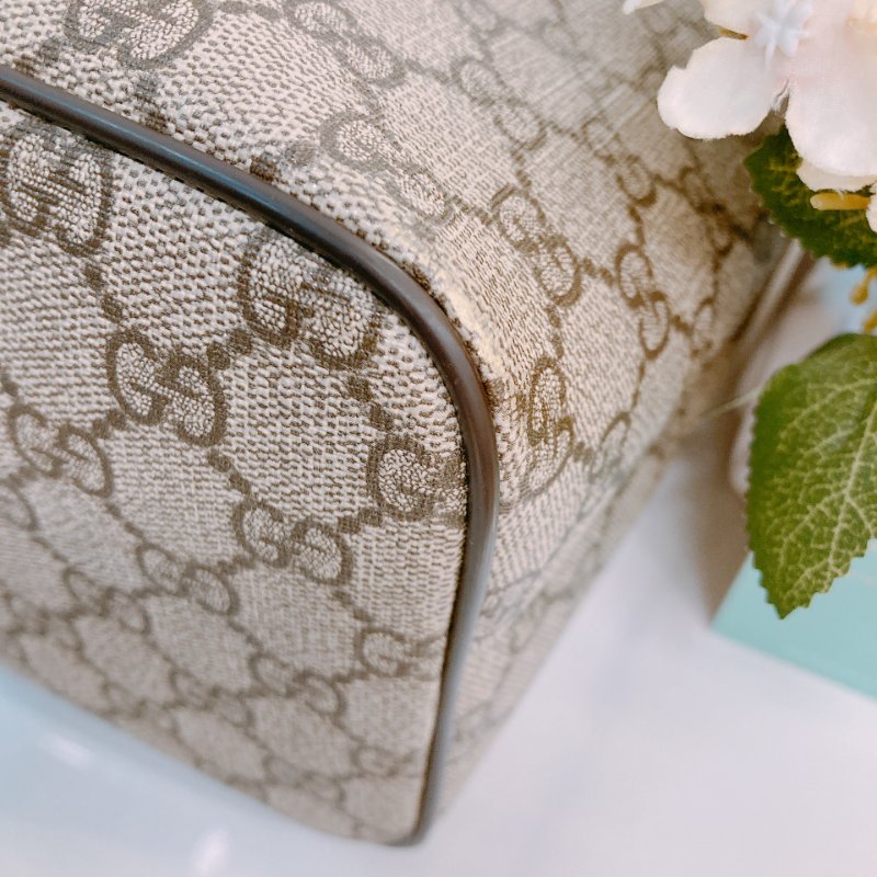 MS0573 Gucci 古馳 兩用 多用途 托特包 大手提包 經典老花紋 帆布 棕色 銀扣 2 Way Tote Shoulder Bag Canvas Brown x PHW-6