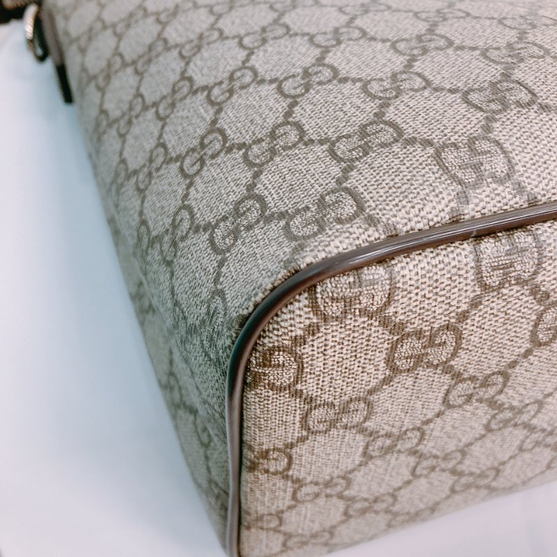 MS0573 Gucci 古馳 兩用 多用途 托特包 大手提包 經典老花紋 帆布 棕色 銀扣 2 Way Tote Shoulder Bag Canvas Brown x PHW-8