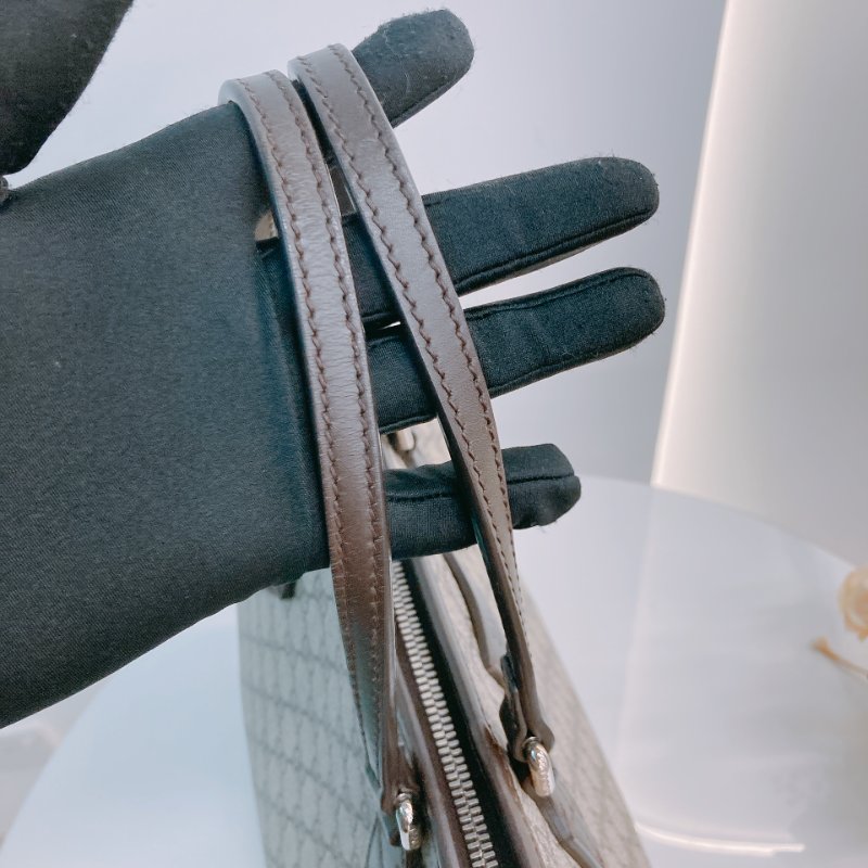 MS0573 Gucci 古馳 兩用 多用途 托特包 大手提包 經典老花紋 帆布 棕色 銀扣 2 Way Tote Shoulder Bag Canvas Brown x PHW-11