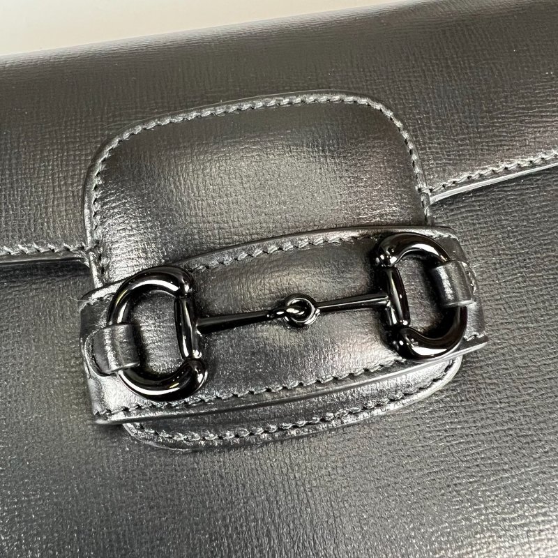 GUCCI SOBLACK 1955全皮馬銜迷你斜背包-7