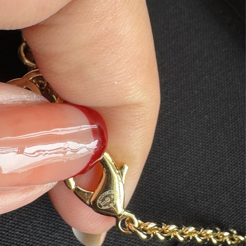 chanel淡金雙c小鑽愛心項鏈 極美❤️‍🔥❤️‍🔥-4
