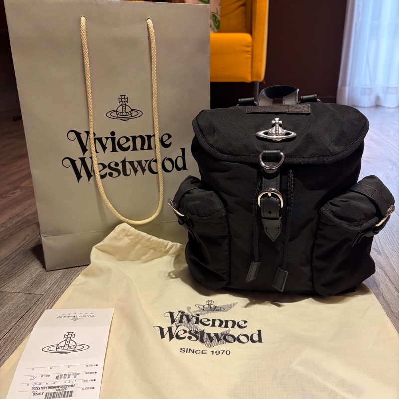 VivienneWestwood肯亞系列 小雙肩尼龍後背包-0