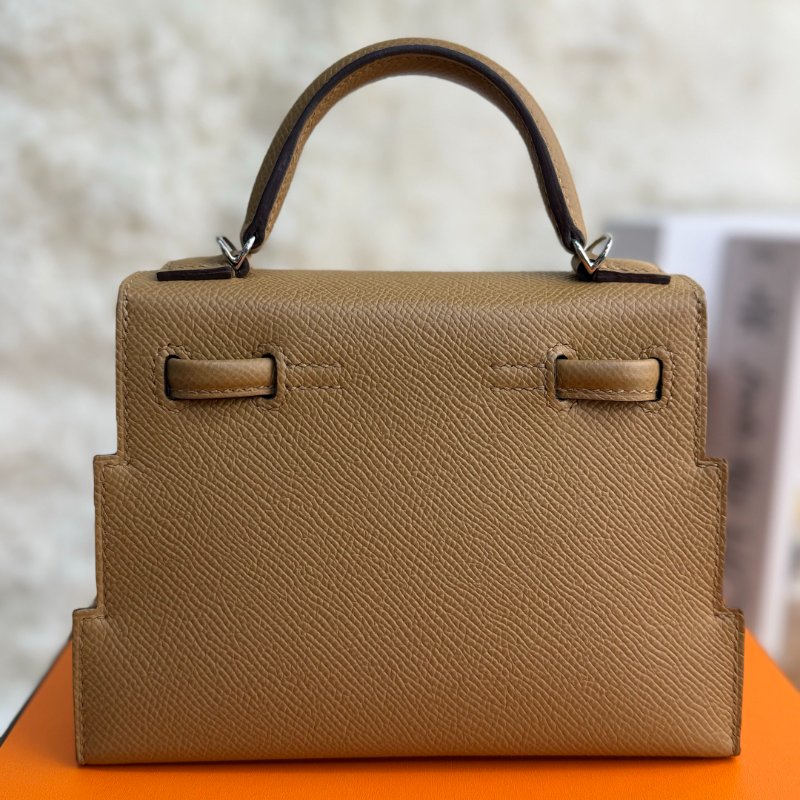 Hermès Kelly Doll 餅乾色馬賽克 Epsom 銀扣-8