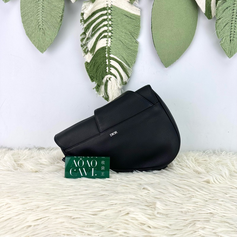 DIOR Homme Saddle 黑色真皮馬鞍包-4