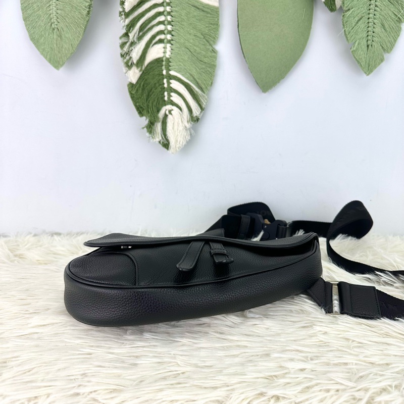 DIOR Homme Saddle 黑色真皮馬鞍包-5