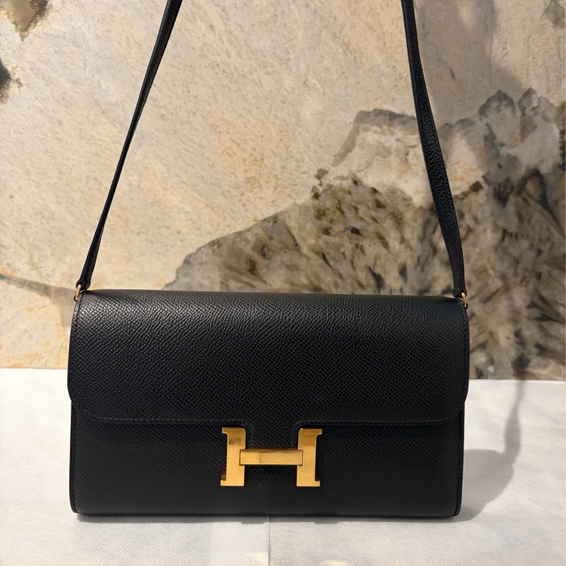 Hermes 黑EPSON牛皮金釦 Constance To Go-0