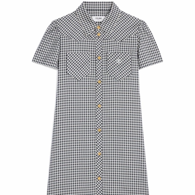 Celine 女士 翻領短袖連衣裙FR-38 FR-40-0