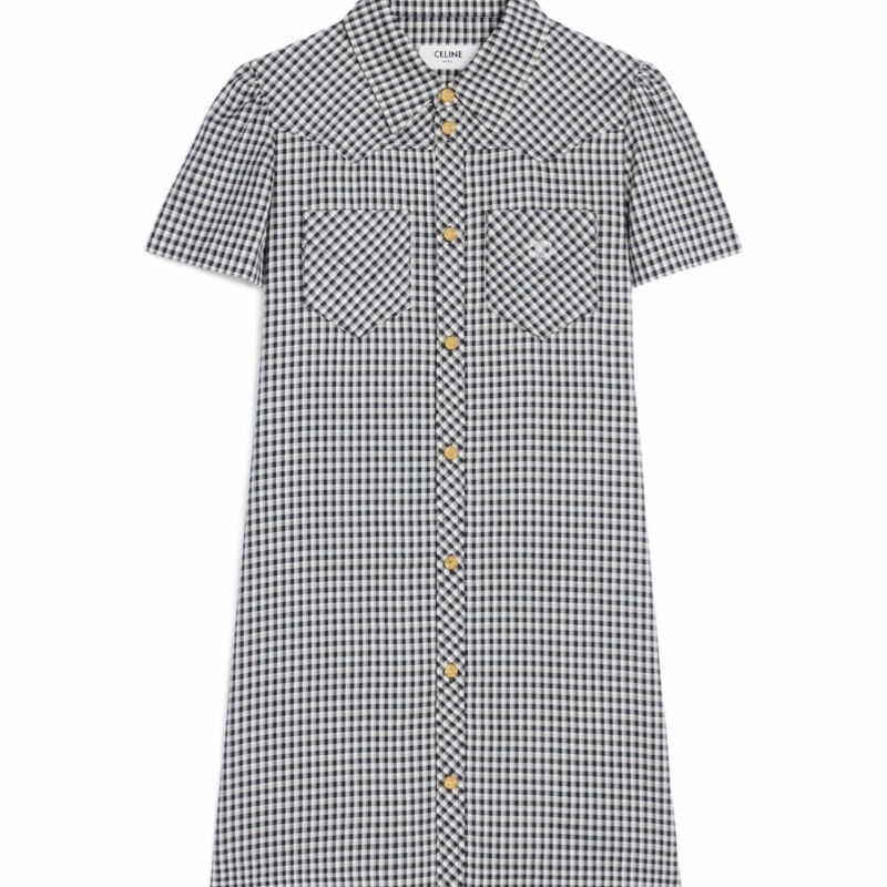 Celine 女士 翻領短袖連衣裙FR-38 FR-40-4