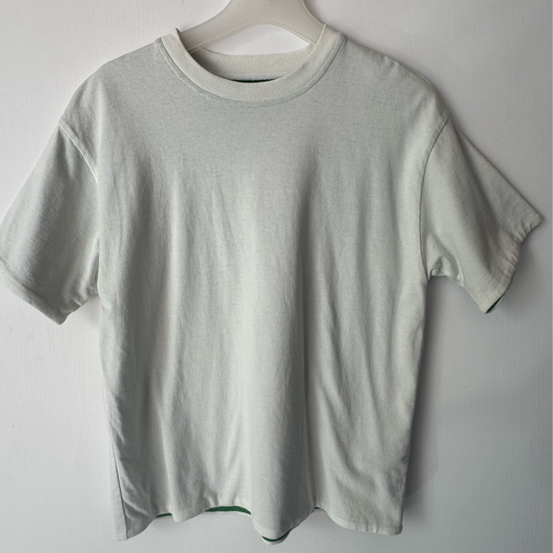 BV灰米內綠短袖T恤-0