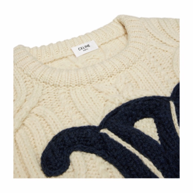 Celine 女士 TRIOMPHE 羊毛圓領毛衣L碼-1