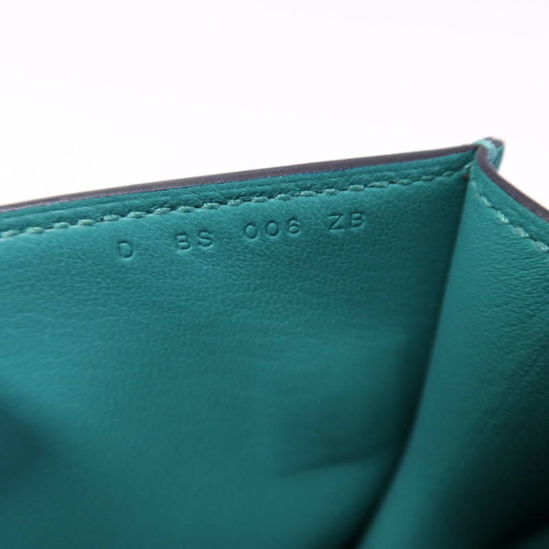 HERMES Evercolor皮革Twins銀扣肩背袋Rose Azalee/Menthe-8